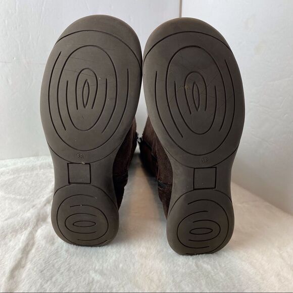 Tabarca By Pepa Brown Suede Embroidered Calf Boots Size 38 - Picture 10 of 14